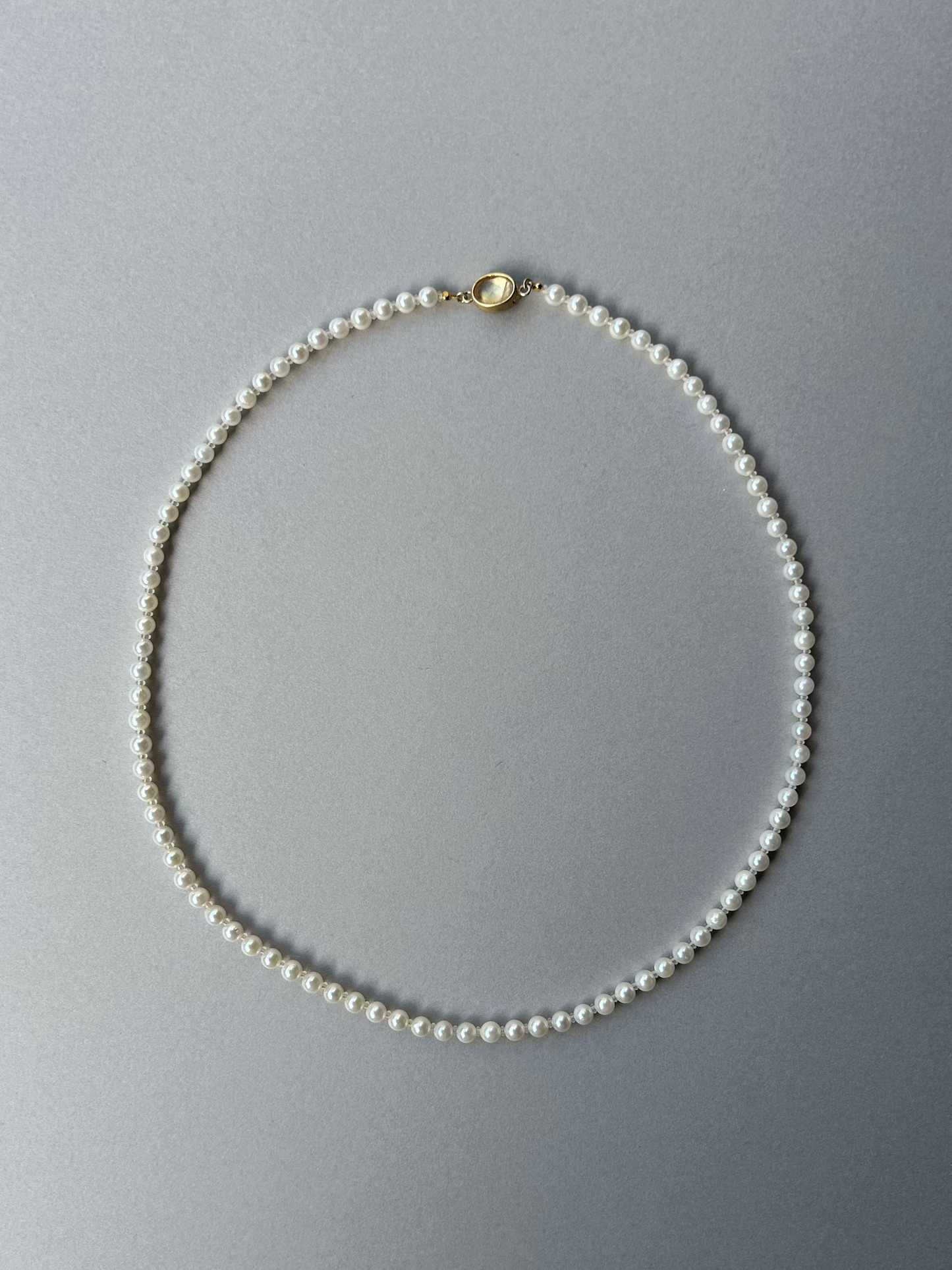 あこや真珠3.5mm ネックレス(ムーンストーン)
