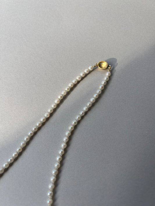 あこや真珠3.5mm ネックレス(ムーンストーン)