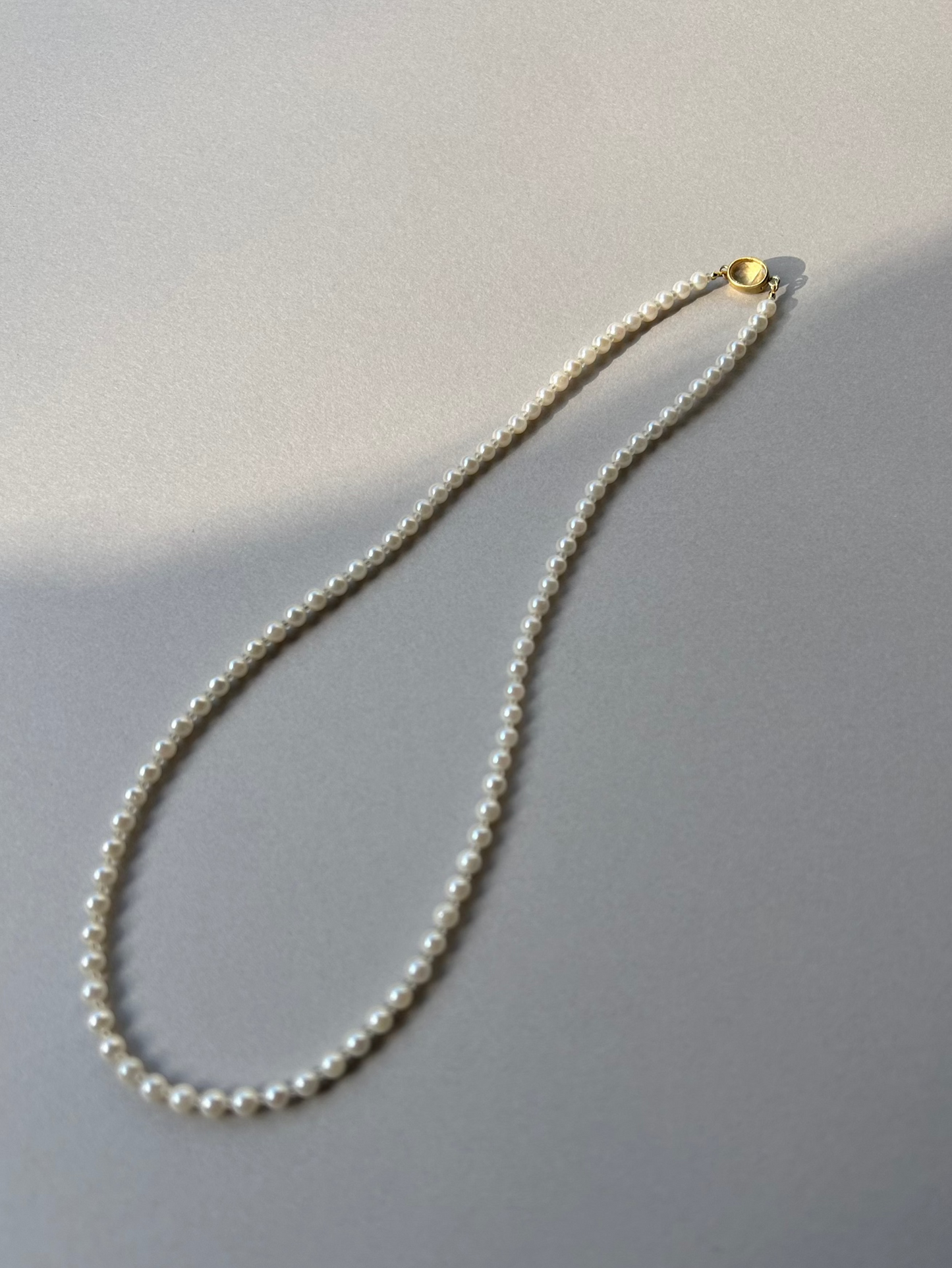 あこや真珠3.5mm ネックレス(ムーンストーン)