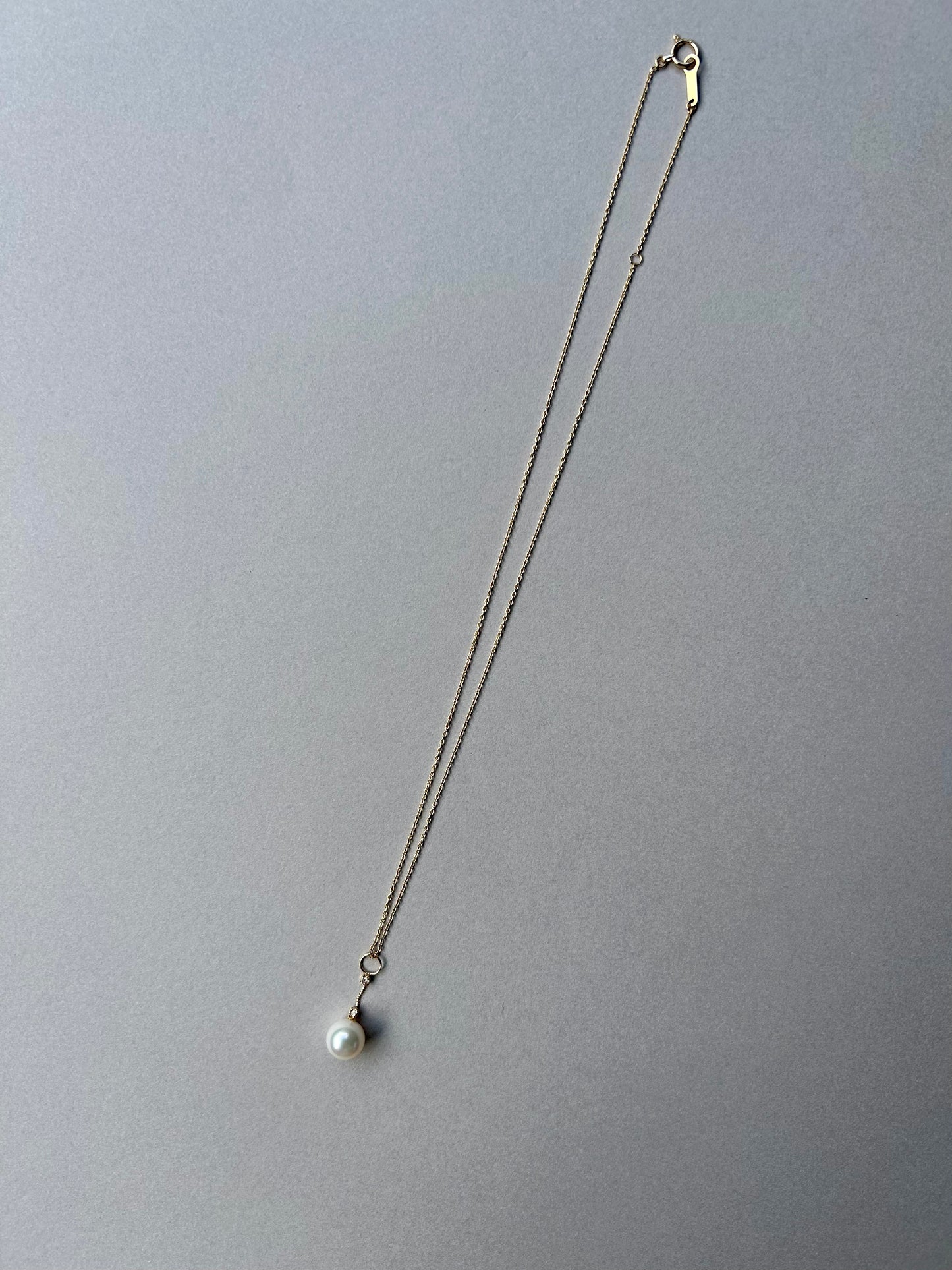 あこや真珠8mm×ダイヤモンド0.1ct ネックレス (45cm)