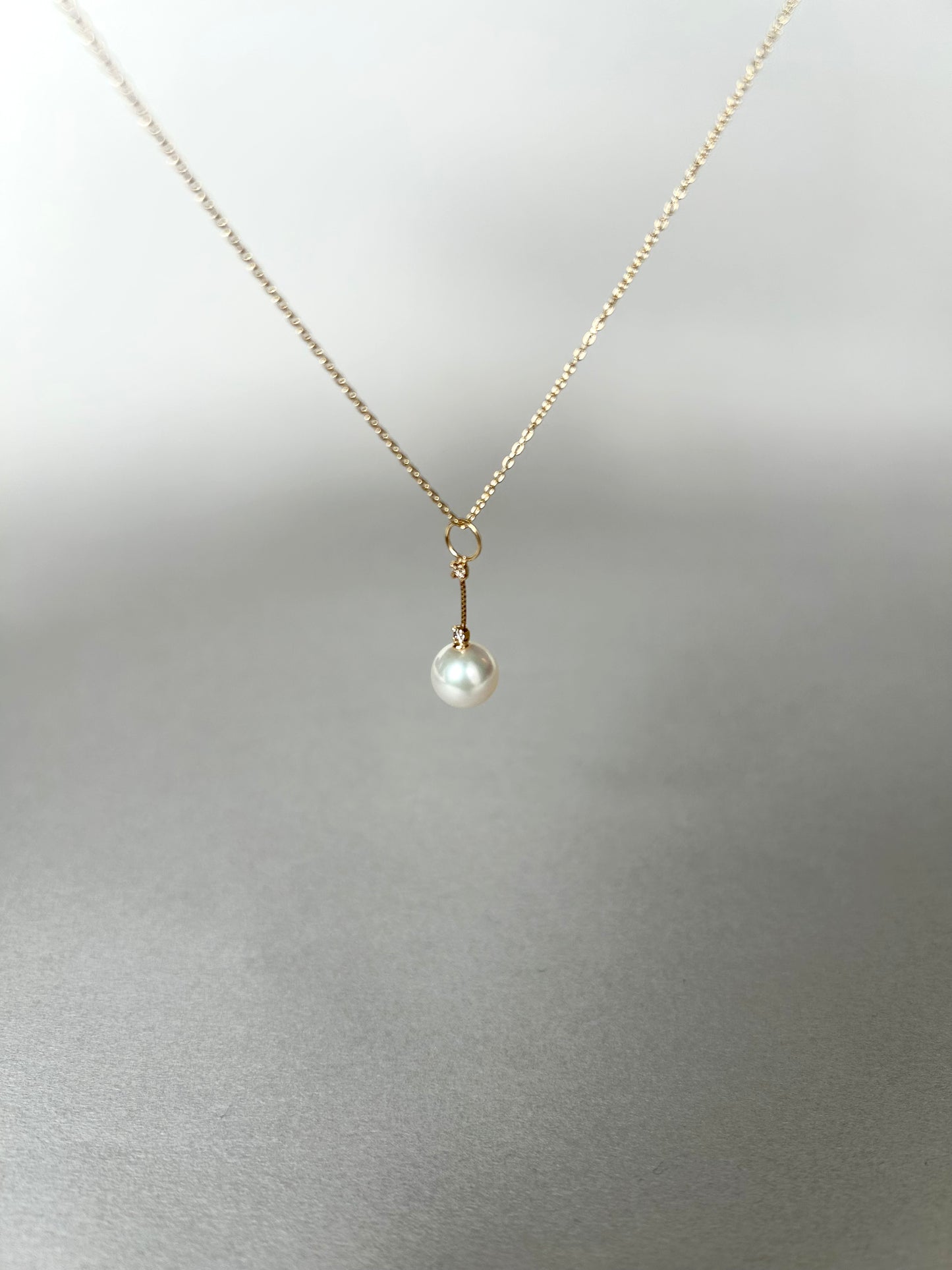 あこや真珠8mm×ダイヤモンド0.1ct ネックレス (45cm)