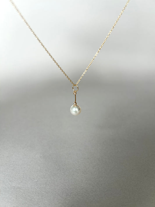 あこや真珠8mm×ダイヤモンド0.1ct ネックレス (45cm)
