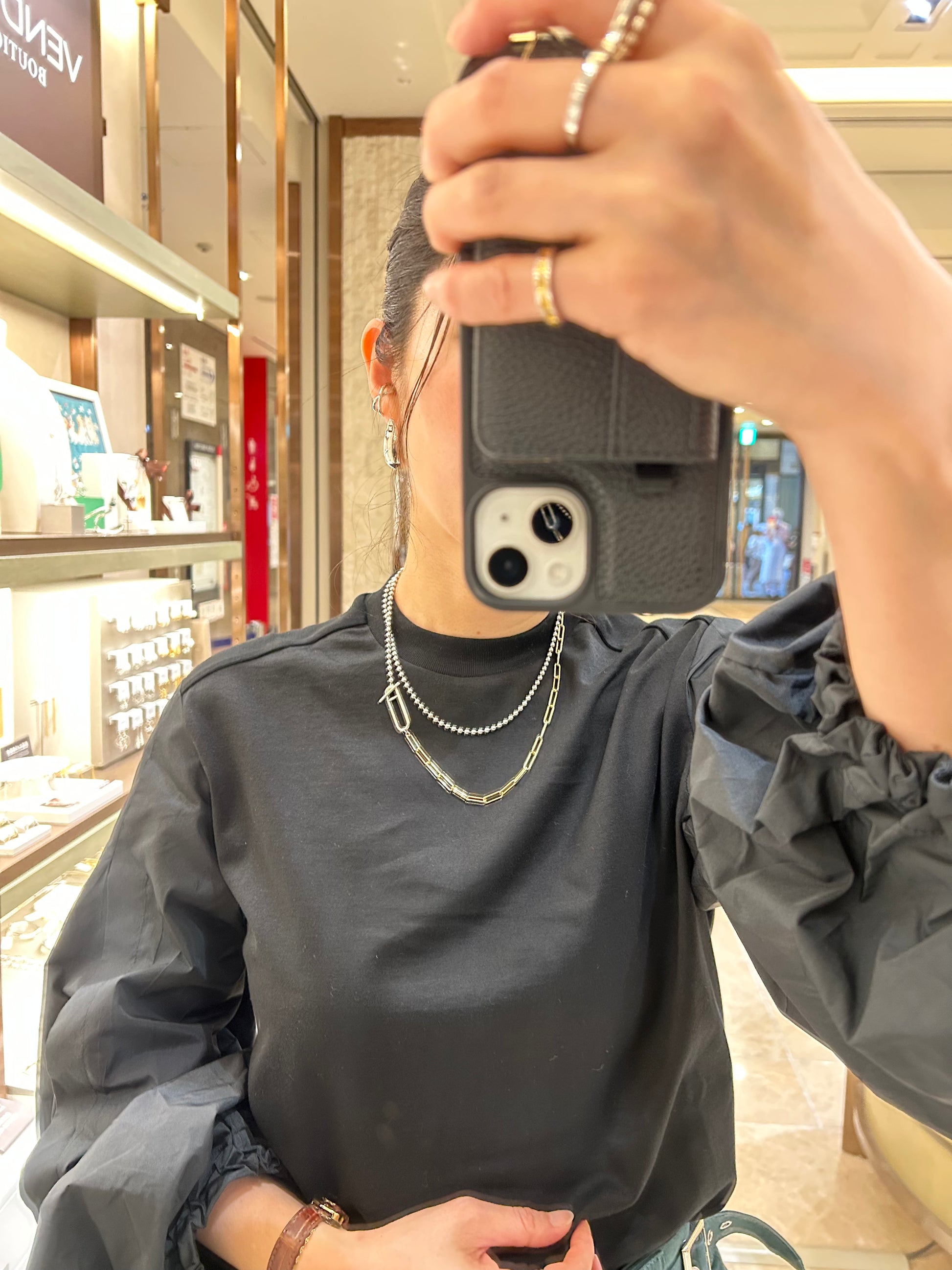 Double Chain Necklace / ダブルチェーンネックレス – michi willway Double Chain Necklace / ダブルチェーンネックレス – michi willway