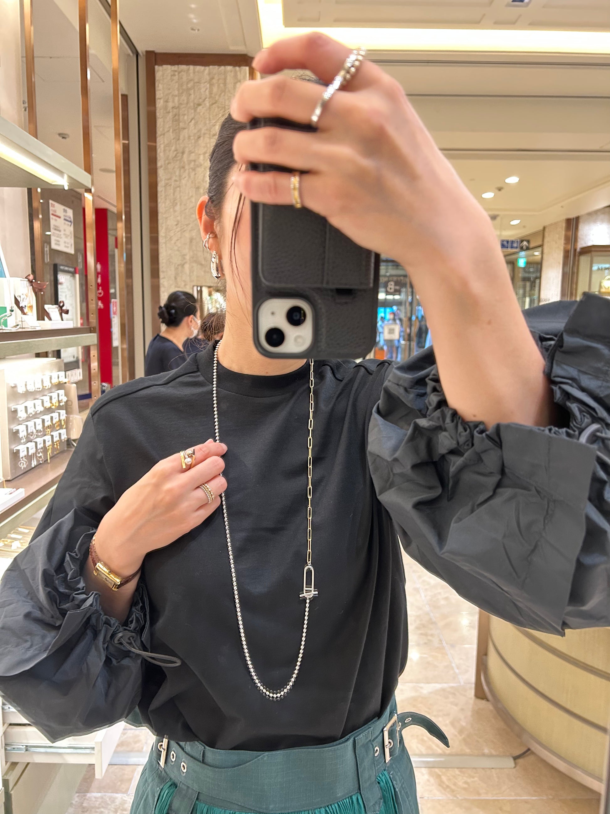 Double Chain Necklace / ダブルチェーンネックレス – michi willway Double Chain Necklace / ダブルチェーンネックレス – michi willway
